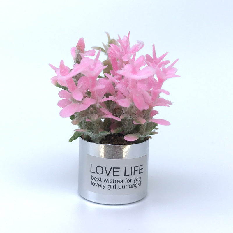 Wholesale 1:12 doll house dollhouse mini model handmadet iron basin lavender flower arrangement fleshy